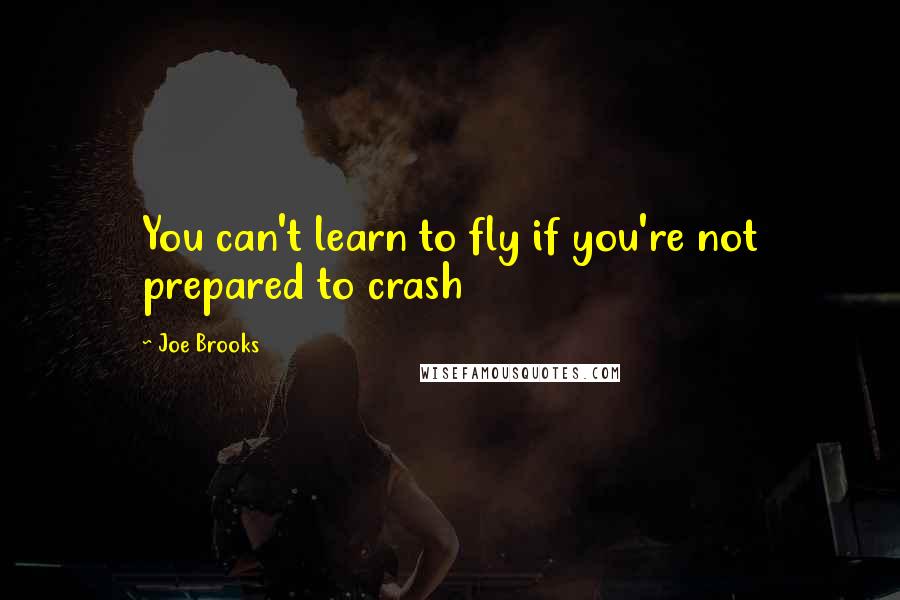 Joe Brooks Quotes: You can't learn to fly if you're not prepared to crash