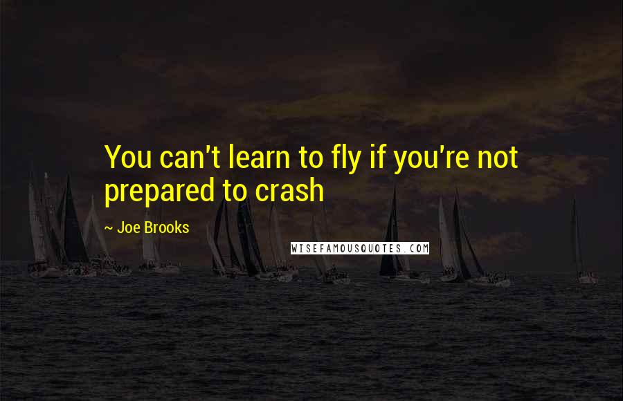 Joe Brooks Quotes: You can't learn to fly if you're not prepared to crash