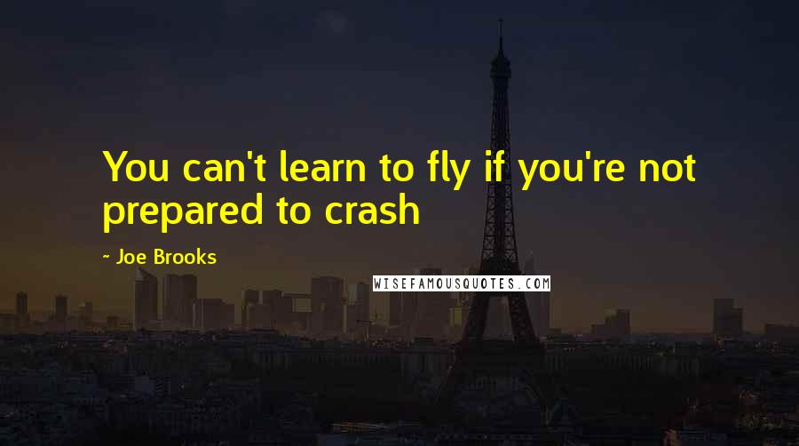 Joe Brooks Quotes: You can't learn to fly if you're not prepared to crash