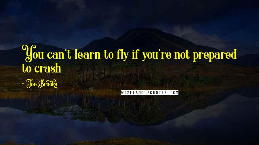 Joe Brooks Quotes: You can't learn to fly if you're not prepared to crash