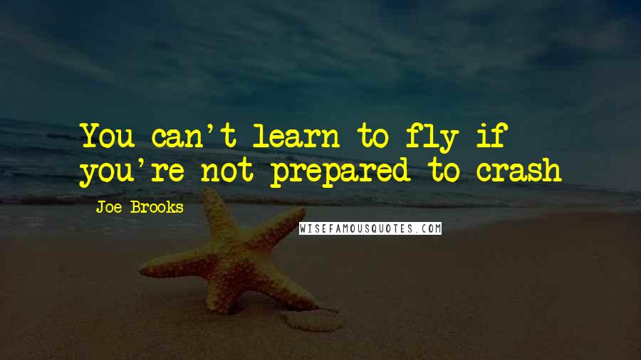 Joe Brooks Quotes: You can't learn to fly if you're not prepared to crash