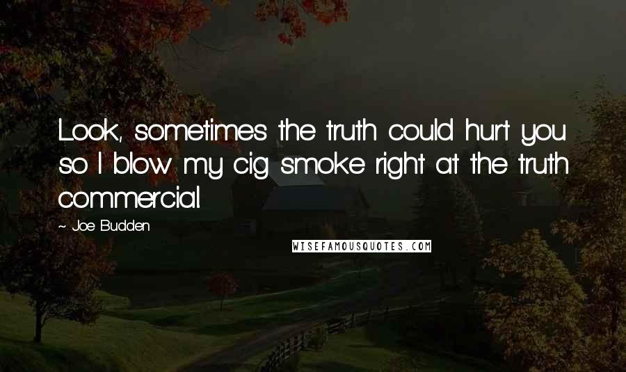 Joe Budden Quotes: Look, sometimes the truth could hurt you so I blow my cig smoke right at the truth commercial.