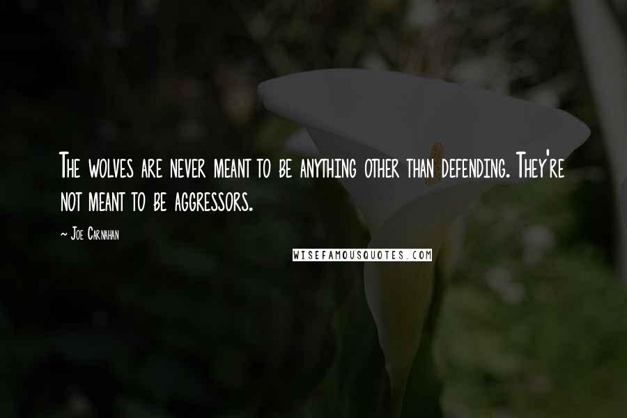 Joe Carnahan Quotes: The wolves are never meant to be anything other than defending. They're not meant to be aggressors.