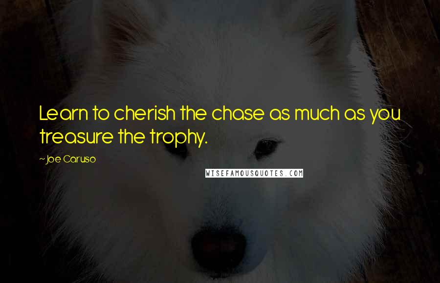 Joe Caruso Quotes: Learn to cherish the chase as much as you treasure the trophy.