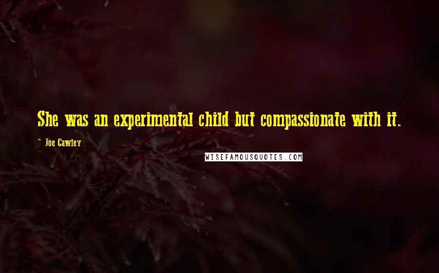 Joe Cawley Quotes: She was an experimental child but compassionate with it.