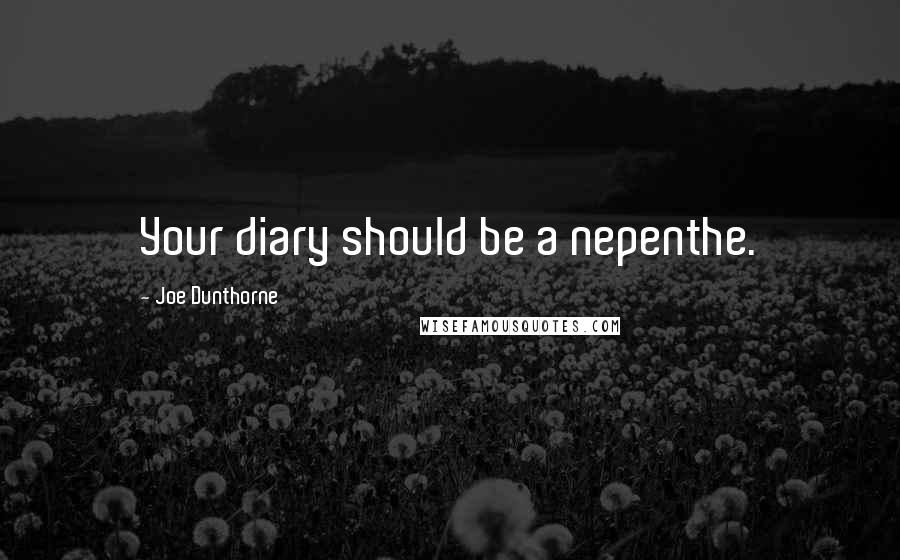 Joe Dunthorne Quotes: Your diary should be a nepenthe.