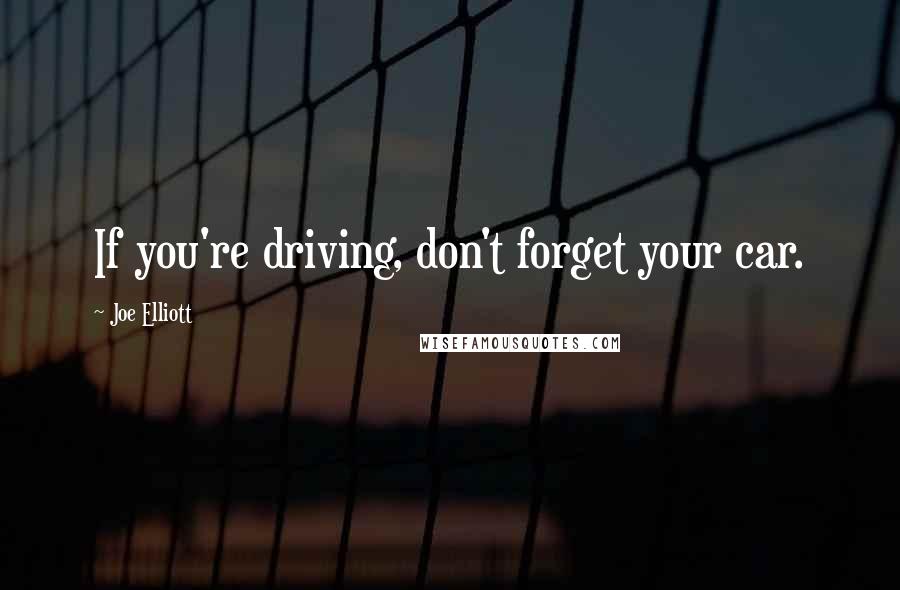 Joe Elliott Quotes: If you're driving, don't forget your car.