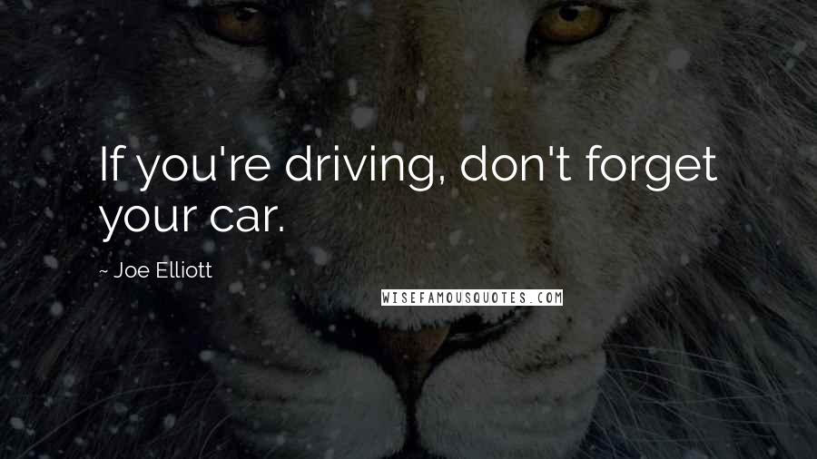 Joe Elliott Quotes: If you're driving, don't forget your car.