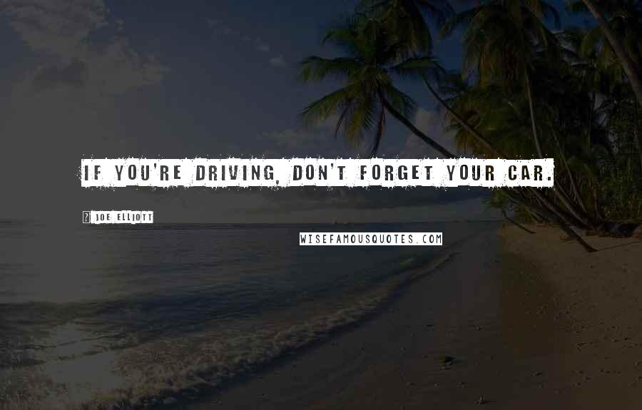 Joe Elliott Quotes: If you're driving, don't forget your car.