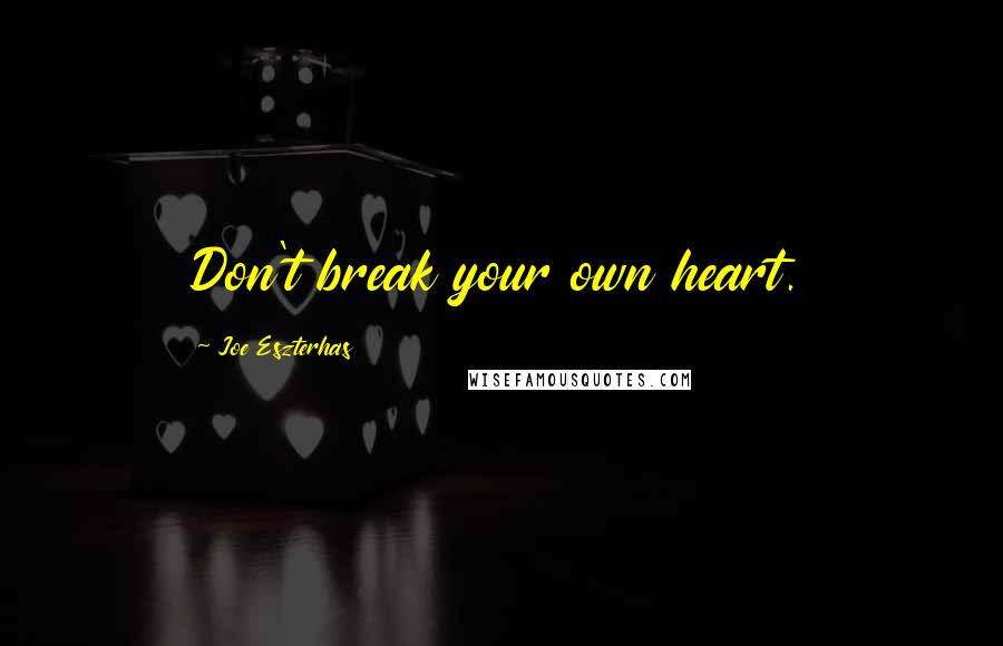 Joe Eszterhas Quotes: Don't break your own heart.