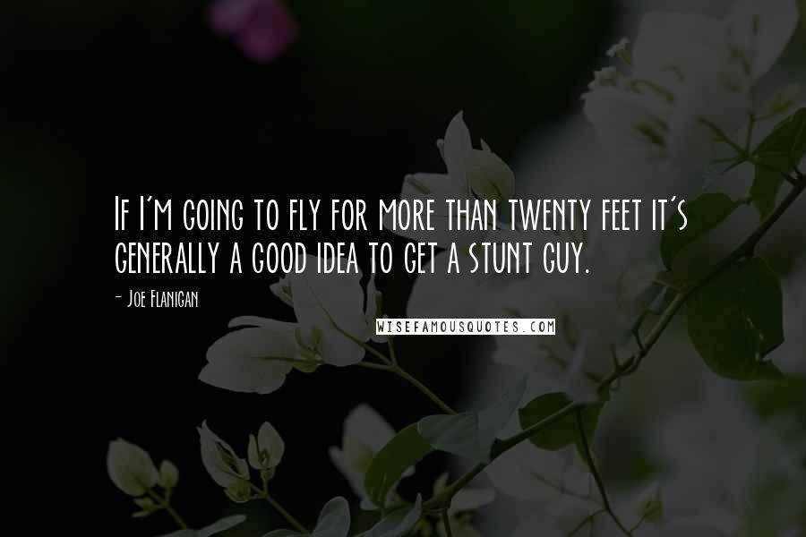 Joe Flanigan Quotes: If I'm going to fly for more than twenty feet it's generally a good idea to get a stunt guy.