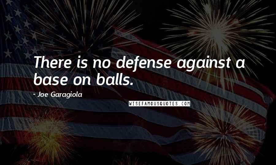 Joe Garagiola Quotes: There is no defense against a base on balls.