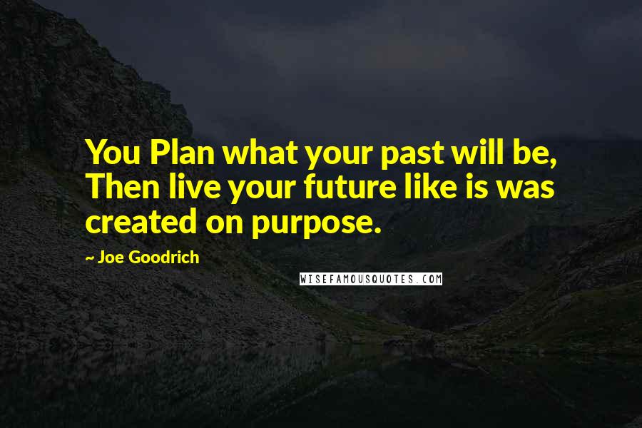 Joe Goodrich Quotes: You Plan what your past will be, Then live your future like is was created on purpose.