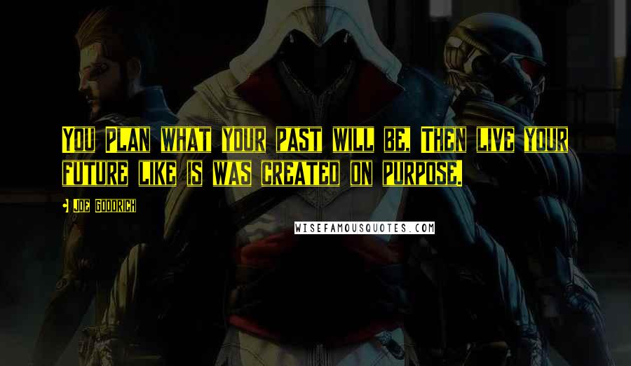 Joe Goodrich Quotes: You Plan what your past will be, Then live your future like is was created on purpose.
