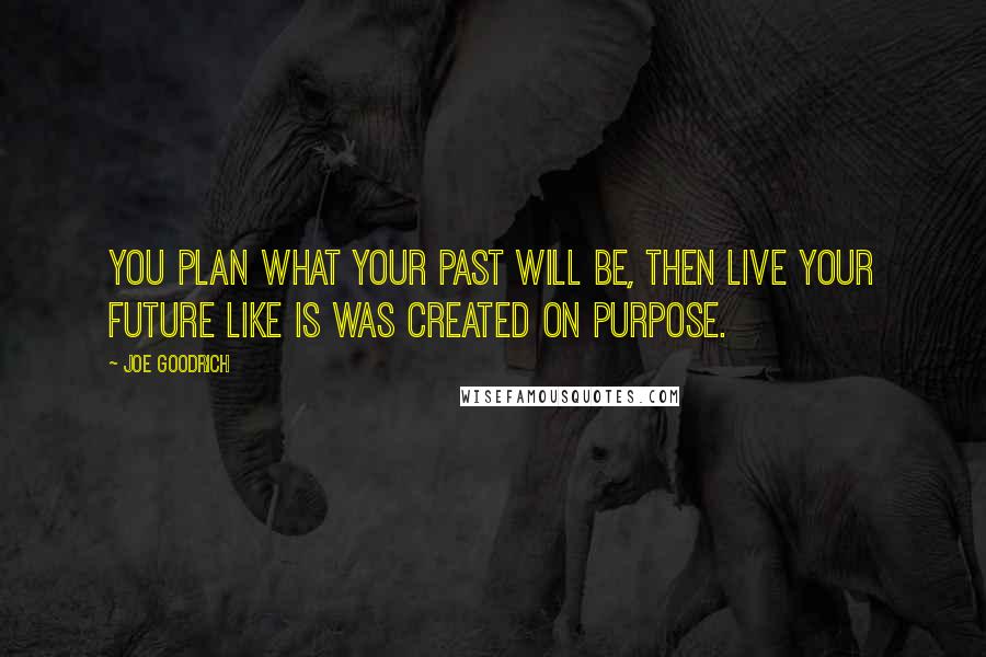 Joe Goodrich Quotes: You Plan what your past will be, Then live your future like is was created on purpose.