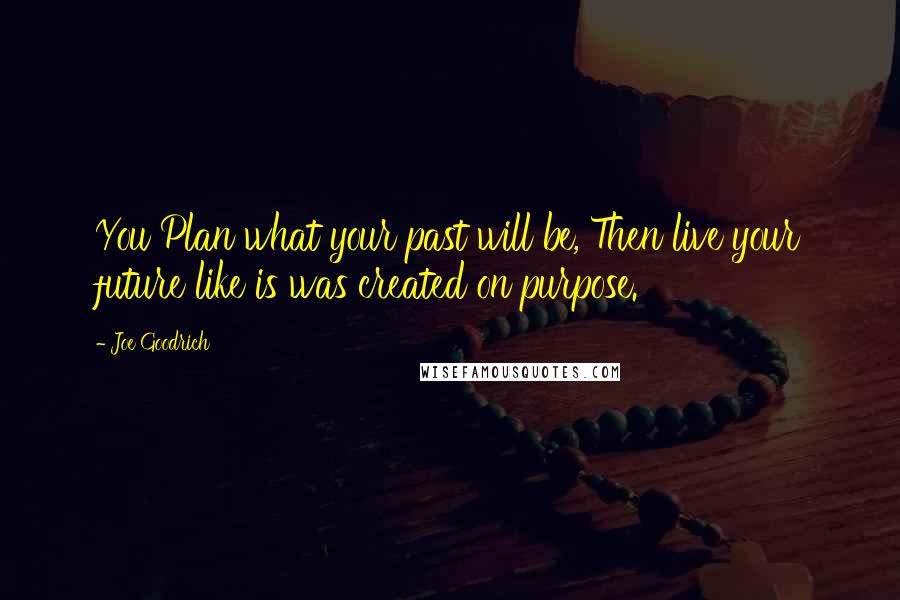 Joe Goodrich Quotes: You Plan what your past will be, Then live your future like is was created on purpose.