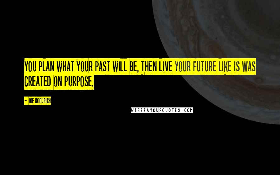 Joe Goodrich Quotes: You Plan what your past will be, Then live your future like is was created on purpose.