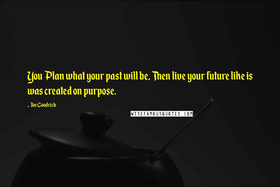 Joe Goodrich Quotes: You Plan what your past will be, Then live your future like is was created on purpose.