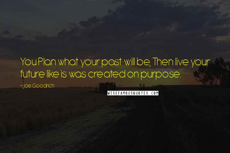 Joe Goodrich Quotes: You Plan what your past will be, Then live your future like is was created on purpose.