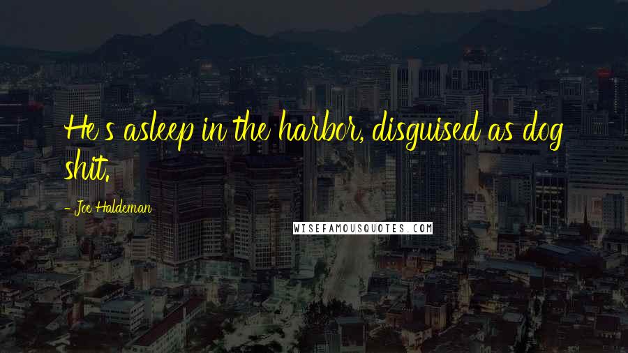 Joe Haldeman Quotes: He's asleep in the harbor, disguised as dog shit.
