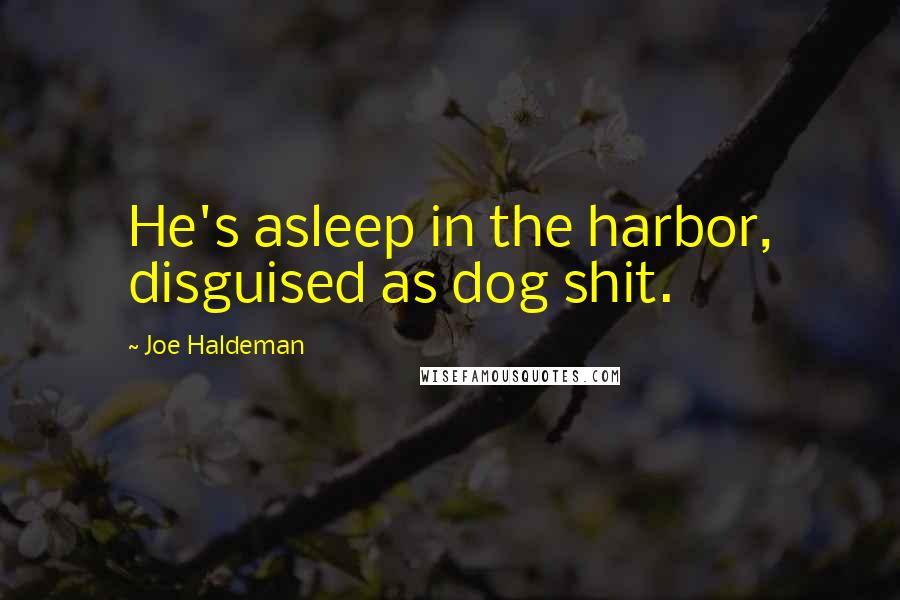 Joe Haldeman Quotes: He's asleep in the harbor, disguised as dog shit.