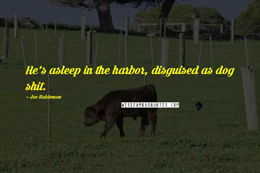 Joe Haldeman Quotes: He's asleep in the harbor, disguised as dog shit.