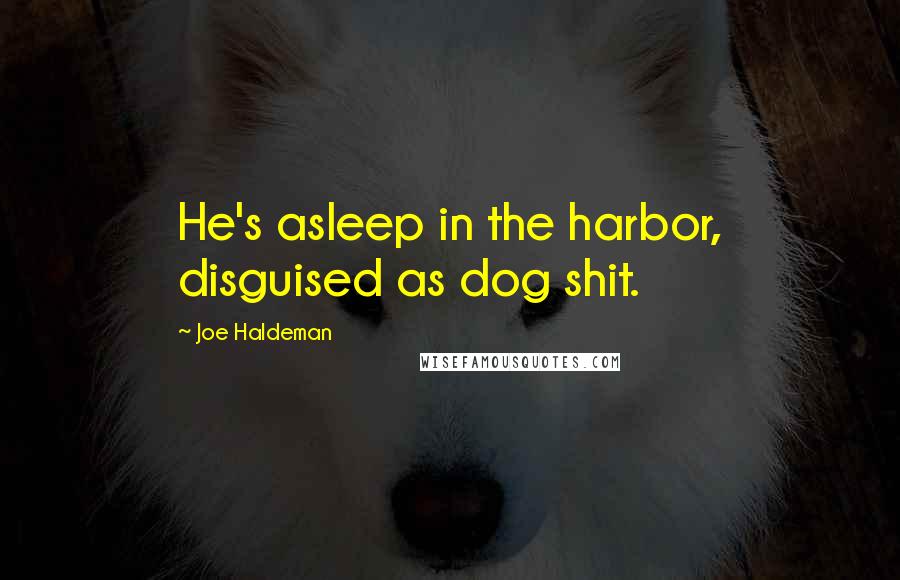 Joe Haldeman Quotes: He's asleep in the harbor, disguised as dog shit.