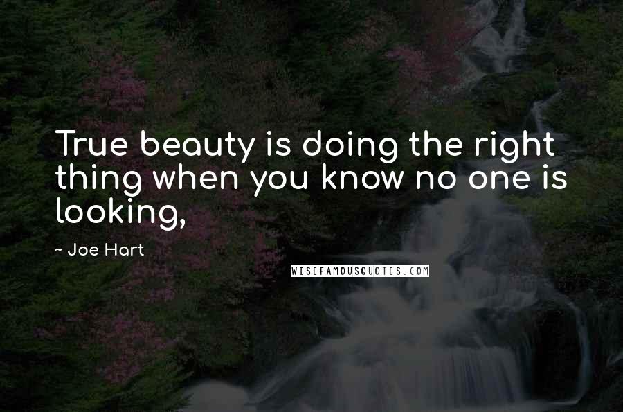 Joe Hart Quotes: True beauty is doing the right thing when you know no one is looking,