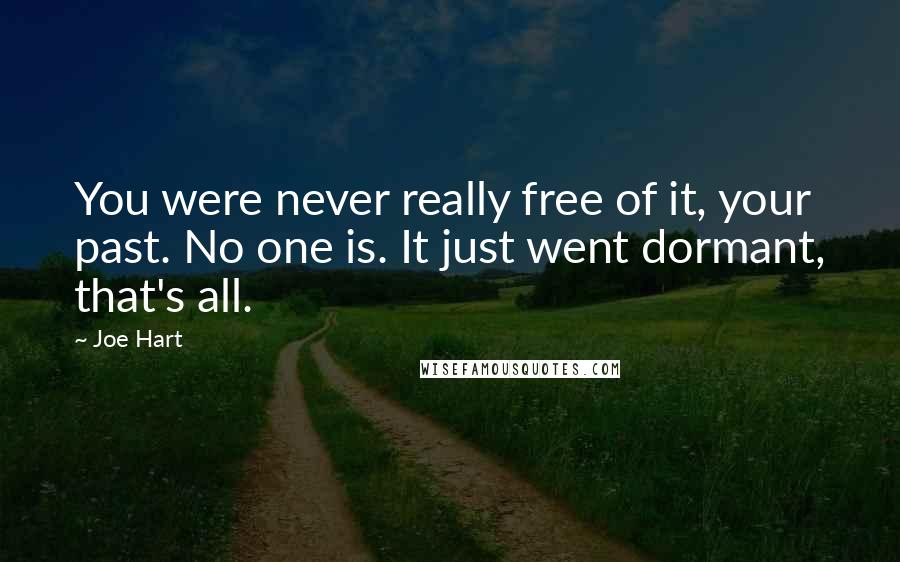 Joe Hart Quotes: You were never really free of it, your past. No one is. It just went dormant, that's all.