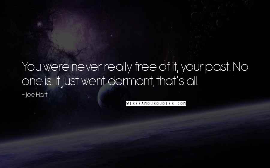 Joe Hart Quotes: You were never really free of it, your past. No one is. It just went dormant, that's all.