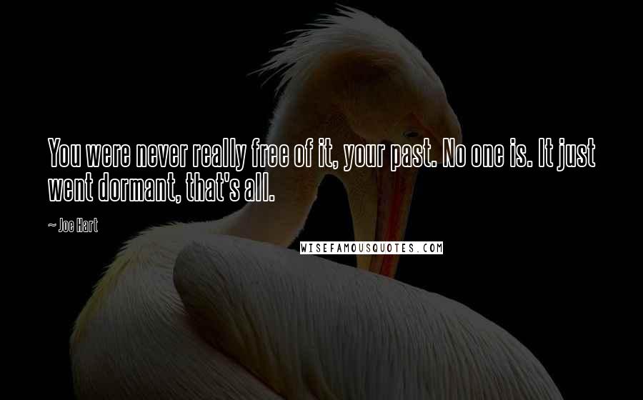 Joe Hart Quotes: You were never really free of it, your past. No one is. It just went dormant, that's all.