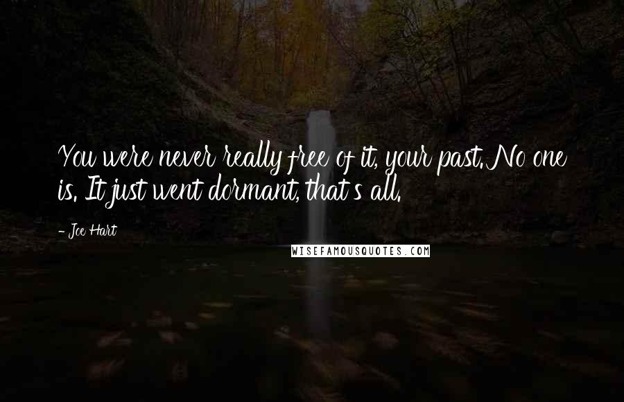 Joe Hart Quotes: You were never really free of it, your past. No one is. It just went dormant, that's all.