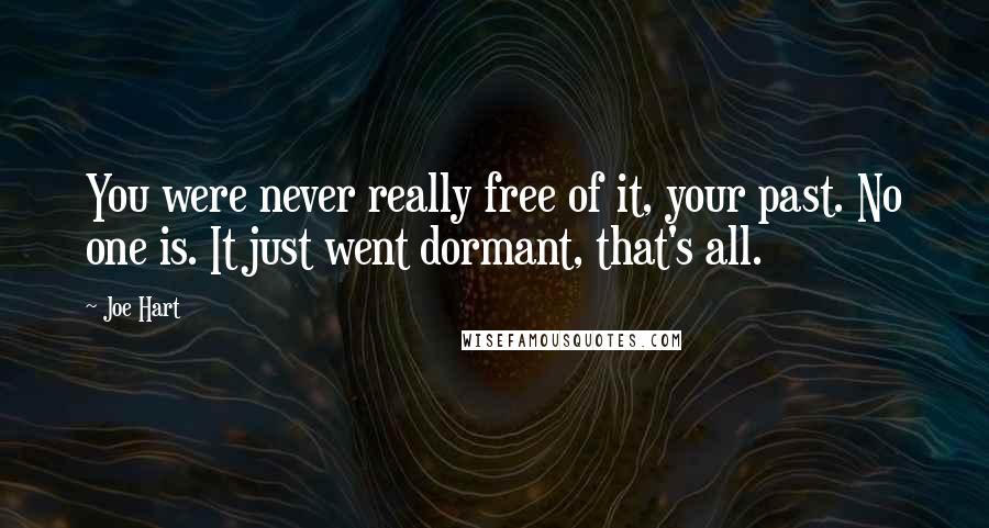 Joe Hart Quotes: You were never really free of it, your past. No one is. It just went dormant, that's all.