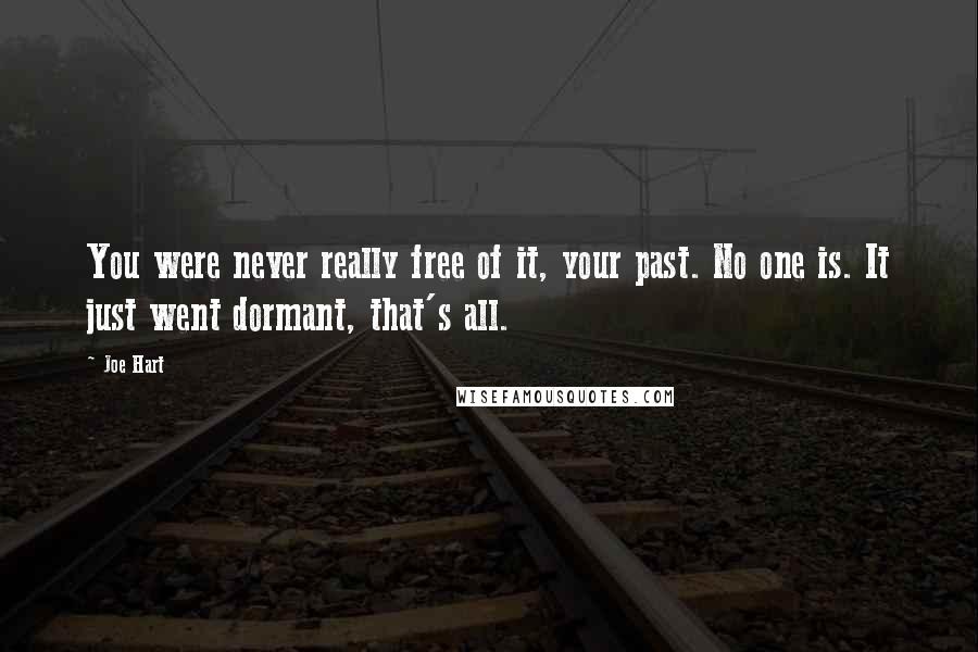 Joe Hart Quotes: You were never really free of it, your past. No one is. It just went dormant, that's all.