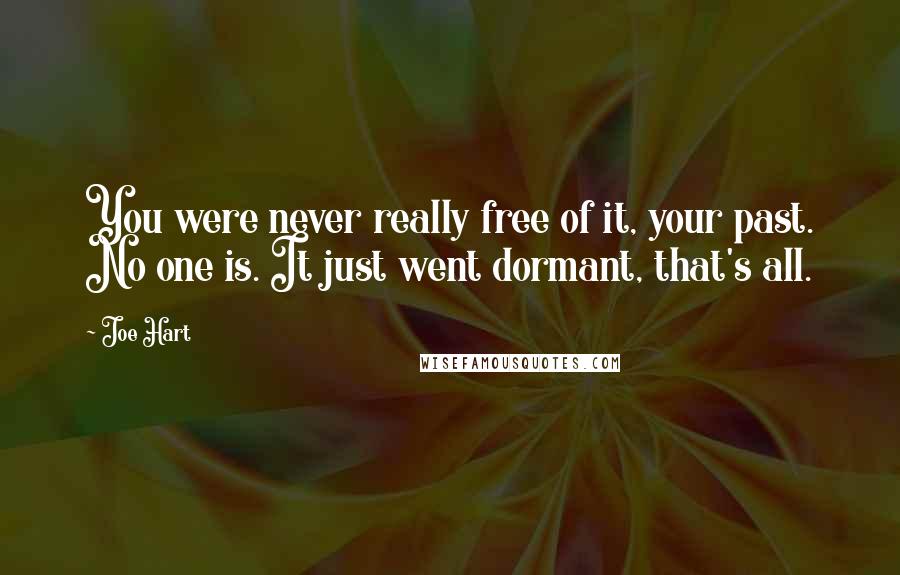 Joe Hart Quotes: You were never really free of it, your past. No one is. It just went dormant, that's all.