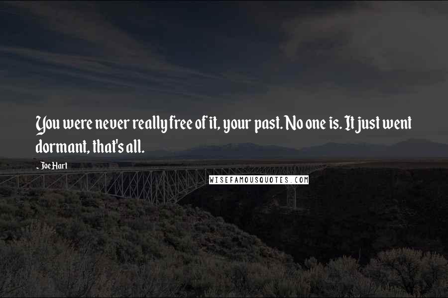 Joe Hart Quotes: You were never really free of it, your past. No one is. It just went dormant, that's all.