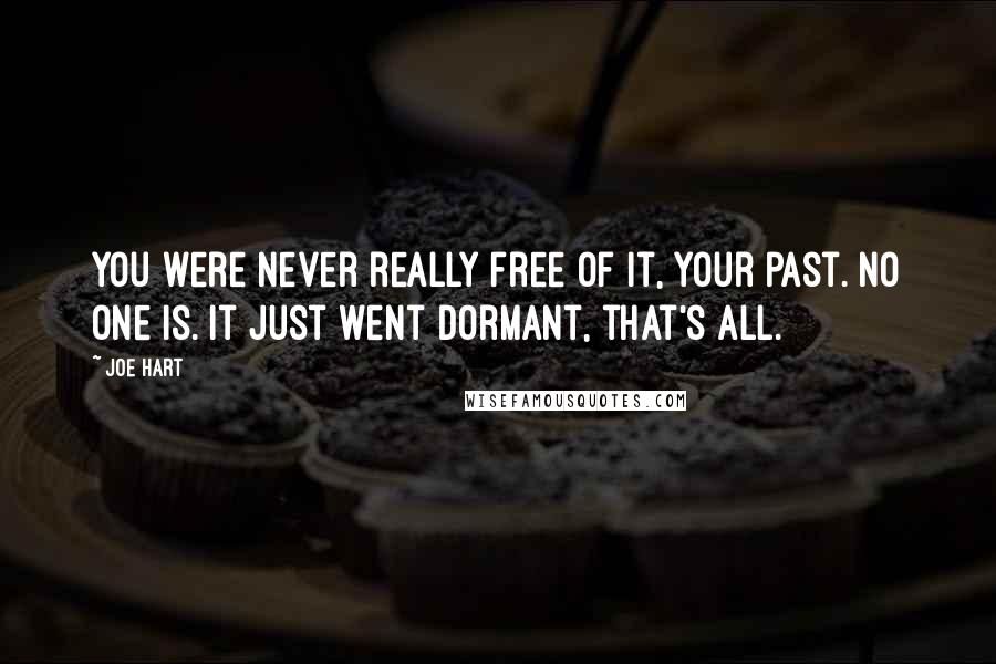 Joe Hart Quotes: You were never really free of it, your past. No one is. It just went dormant, that's all.