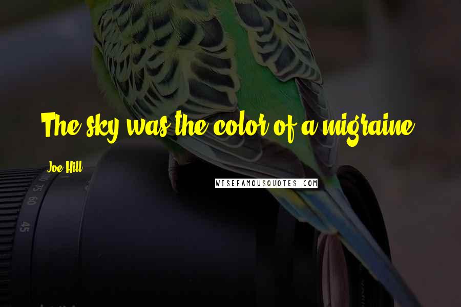 Joe Hill Quotes: The sky was the color of a migraine.