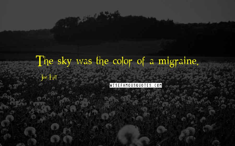 Joe Hill Quotes: The sky was the color of a migraine.