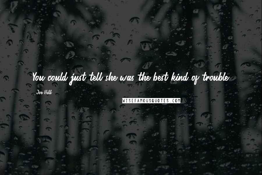 Joe Hill Quotes: You could just tell she was the best kind of trouble.