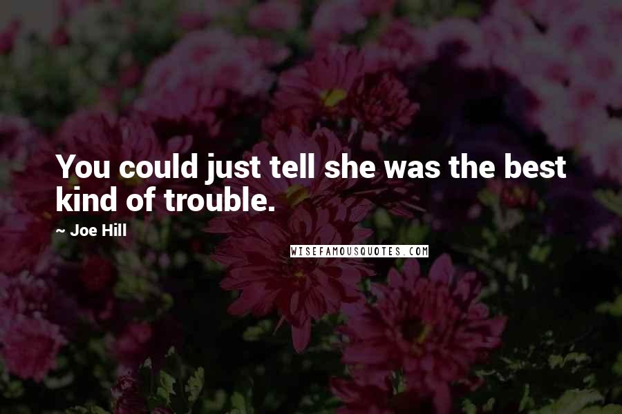 Joe Hill Quotes: You could just tell she was the best kind of trouble.