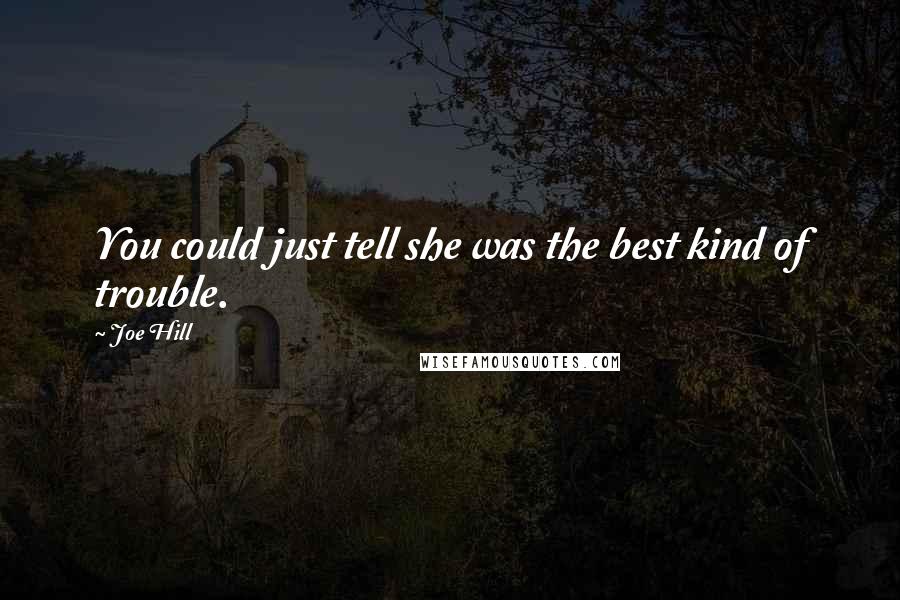 Joe Hill Quotes: You could just tell she was the best kind of trouble.