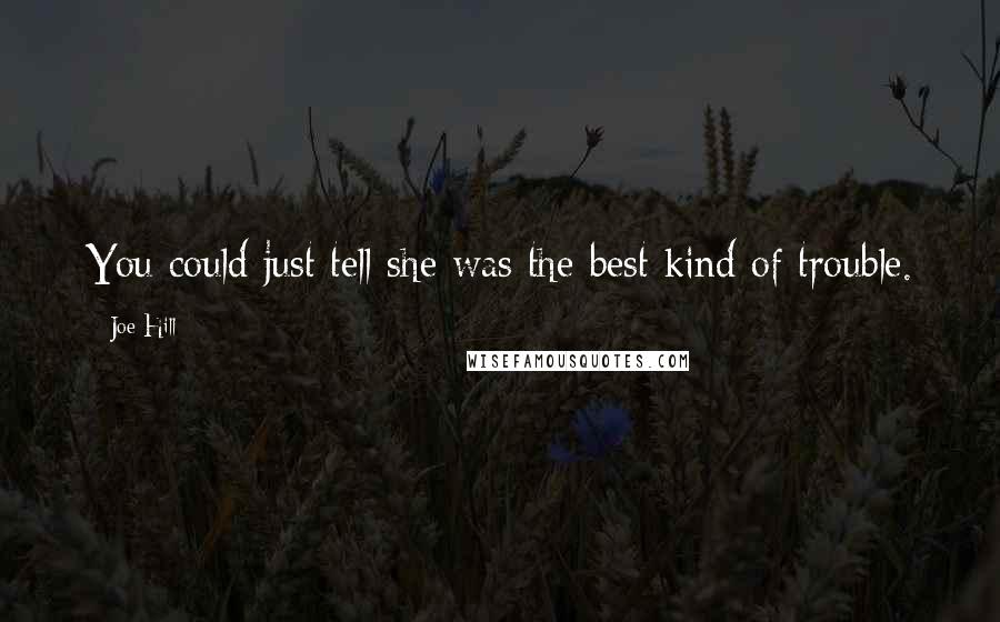 Joe Hill Quotes: You could just tell she was the best kind of trouble.