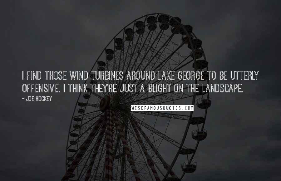 Joe Hockey Quotes: I find those wind turbines around Lake George to be utterly offensive. I think they're just a blight on the landscape.