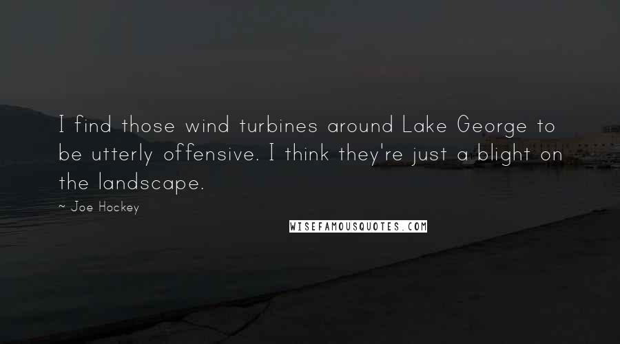Joe Hockey Quotes: I find those wind turbines around Lake George to be utterly offensive. I think they're just a blight on the landscape.