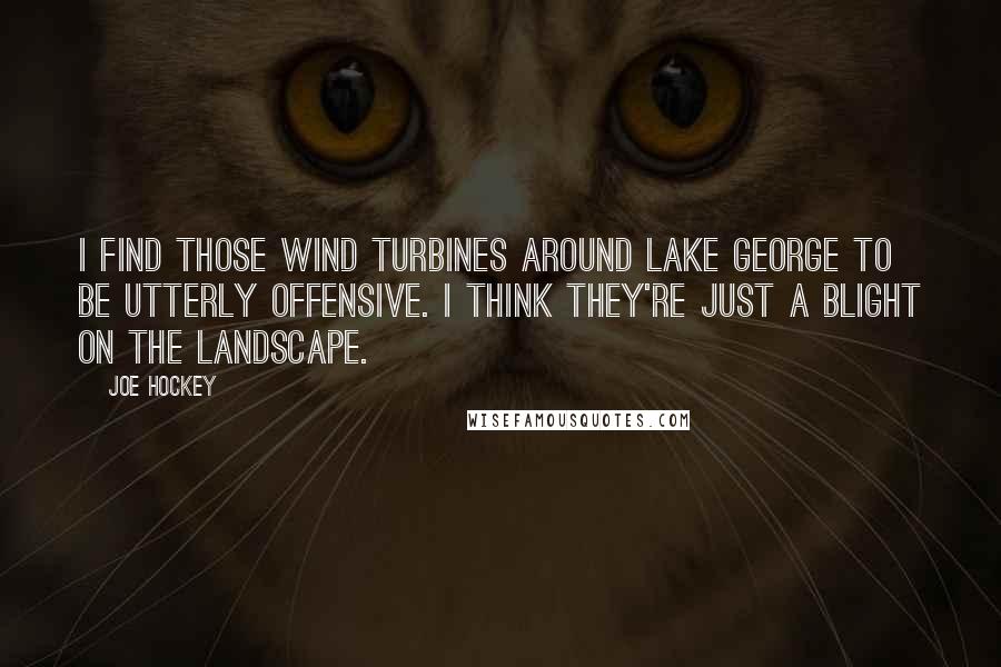 Joe Hockey Quotes: I find those wind turbines around Lake George to be utterly offensive. I think they're just a blight on the landscape.