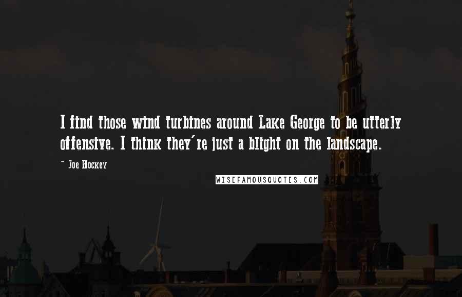 Joe Hockey Quotes: I find those wind turbines around Lake George to be utterly offensive. I think they're just a blight on the landscape.