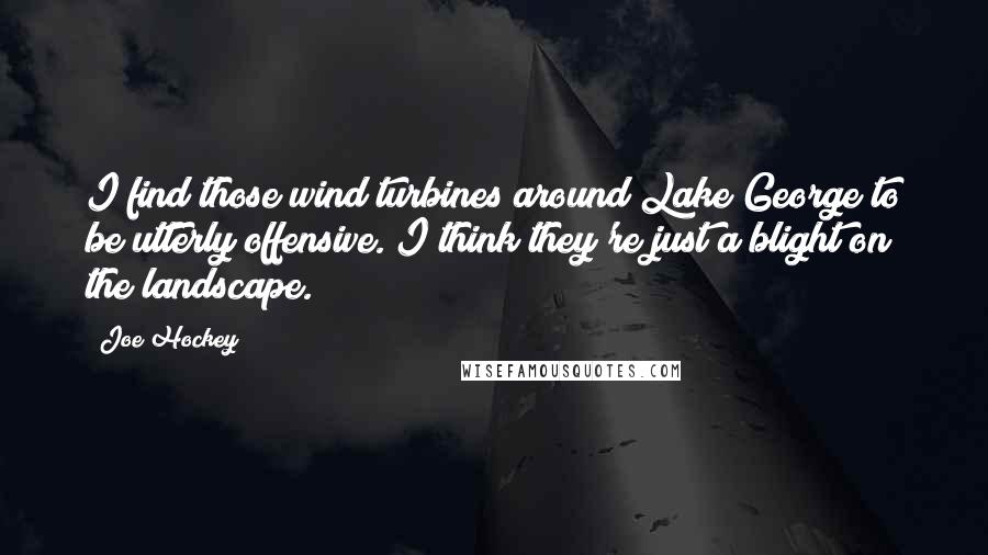 Joe Hockey Quotes: I find those wind turbines around Lake George to be utterly offensive. I think they're just a blight on the landscape.