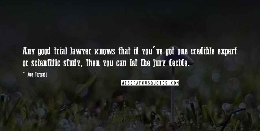 Joe Jamail Quotes: Any good trial lawyer knows that if you've got one credible expert or scientific study, then you can let the jury decide.