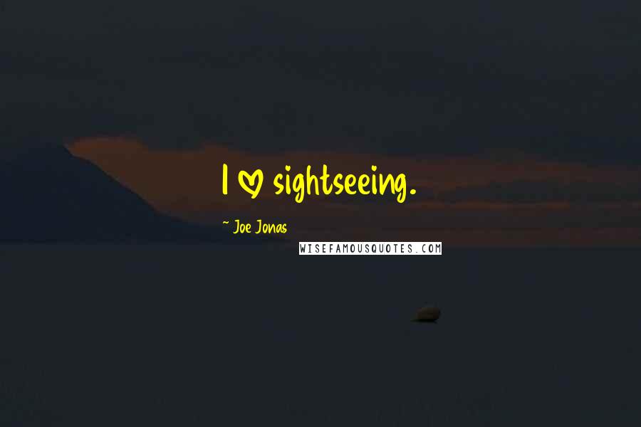 Joe Jonas Quotes: I love sightseeing.